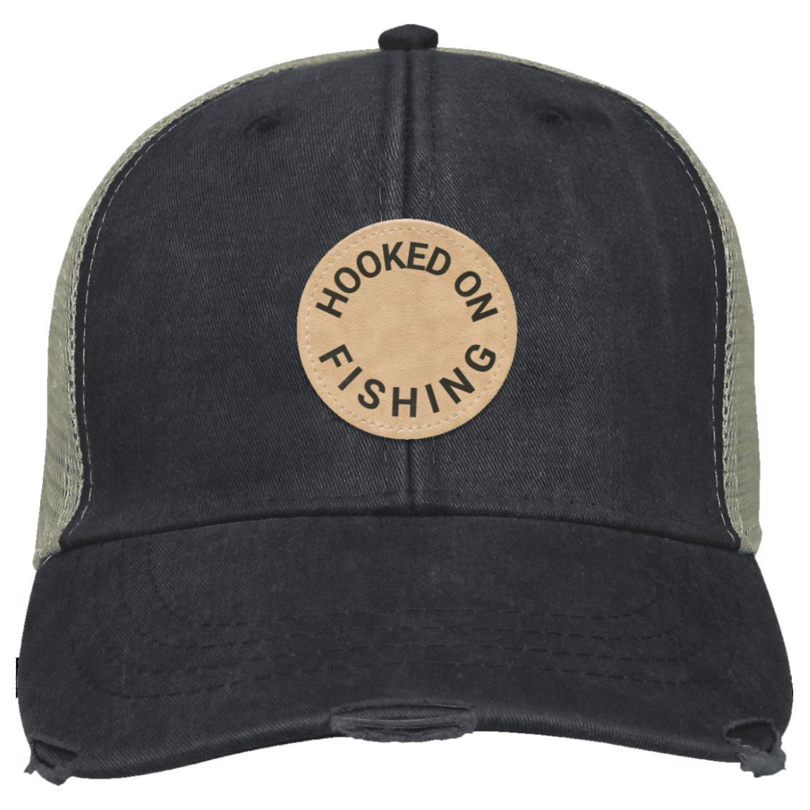 Hooked On Fishing Distressed Ollie Cap black k