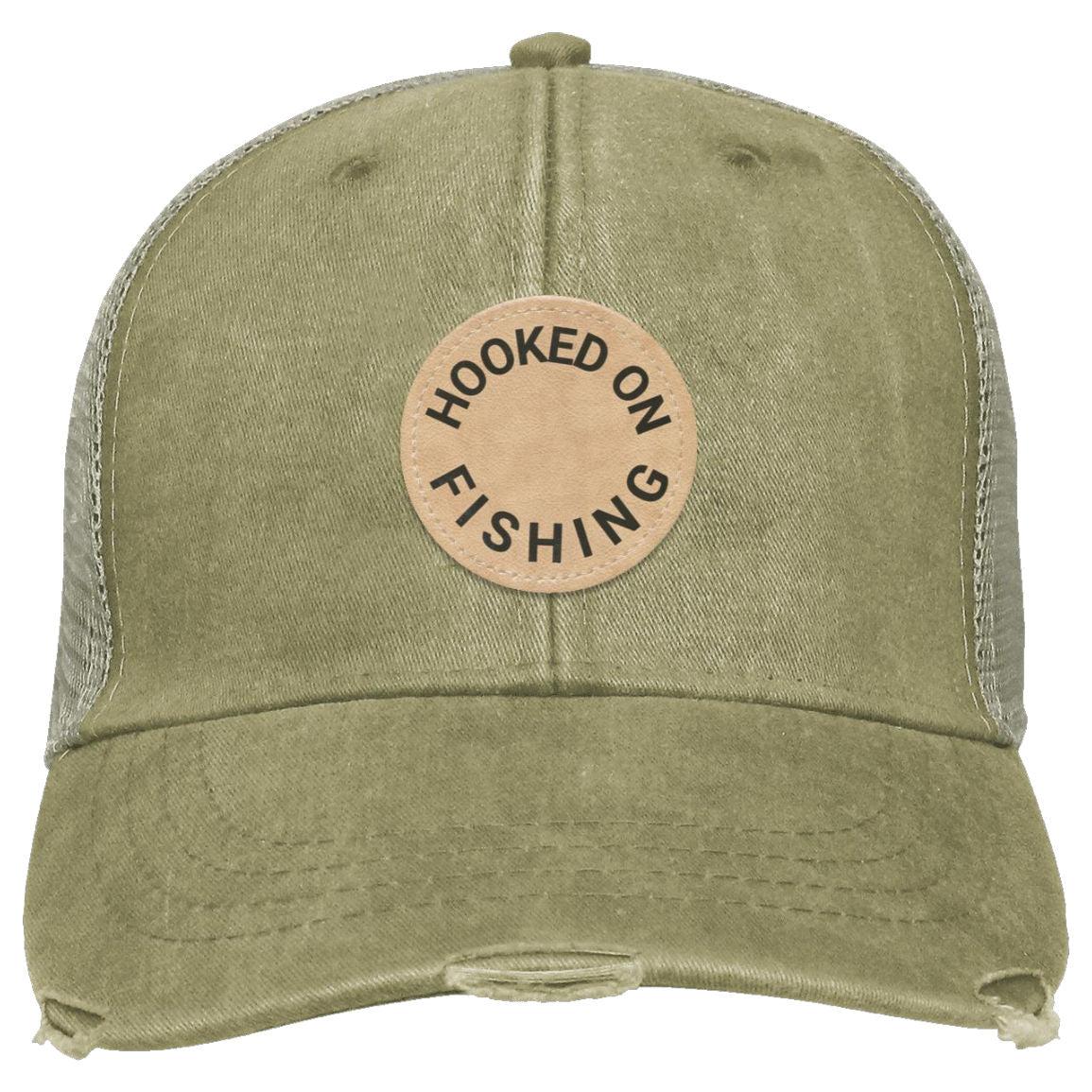 Hooked On Fishing Distressed Ollie Cap khaki k