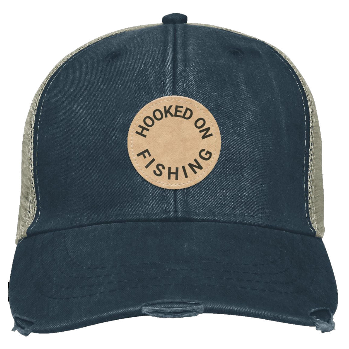 Hooked On Fishing Distressed Ollie Cap navy k