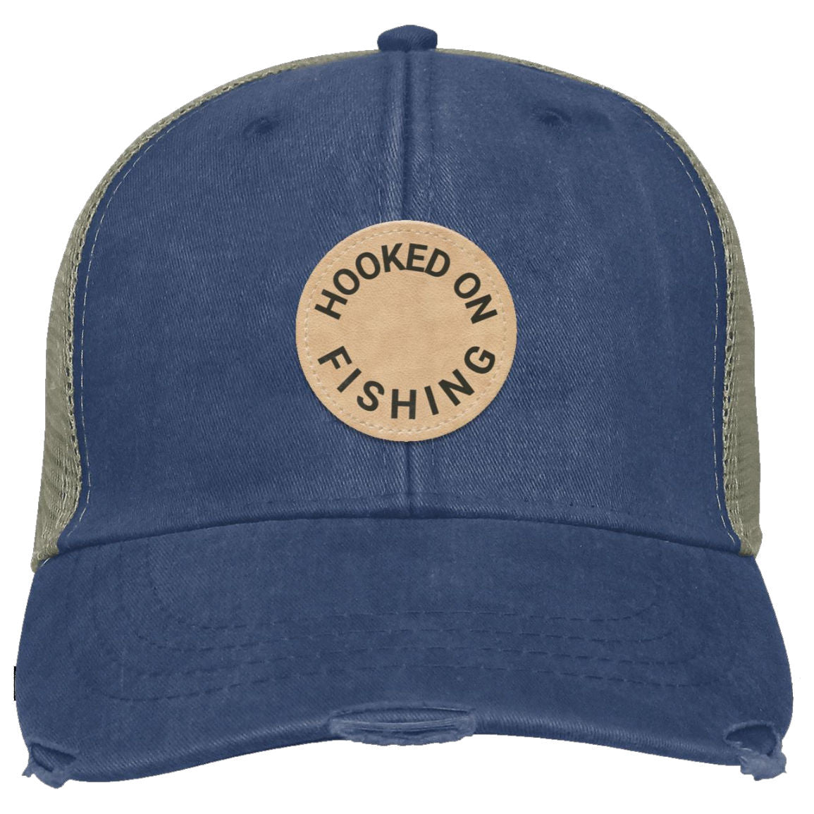 Hooked On Fishing Distressed Ollie Cap royal k