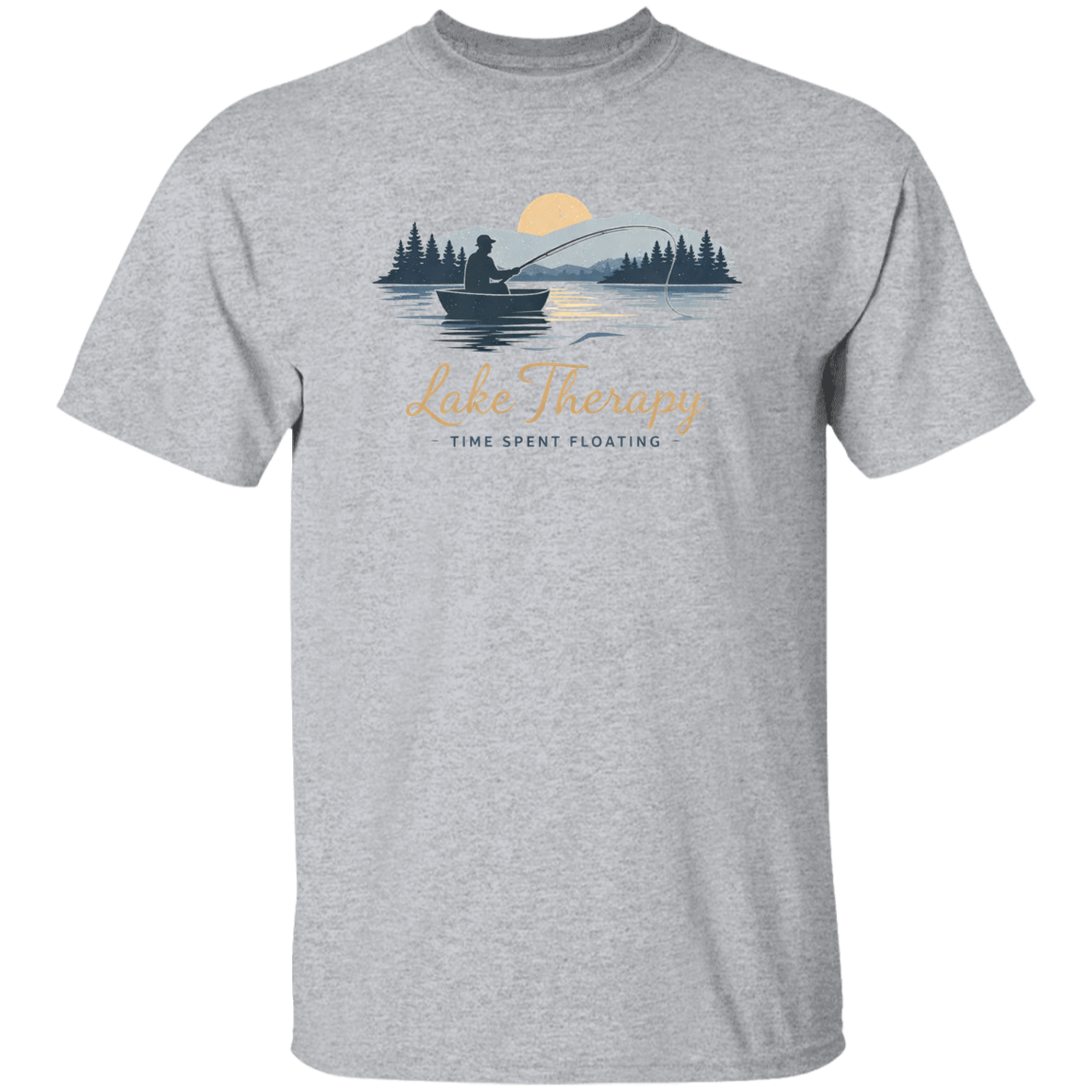 Lake Therapy Time Spent Floating T-Shirt Sport-Grey