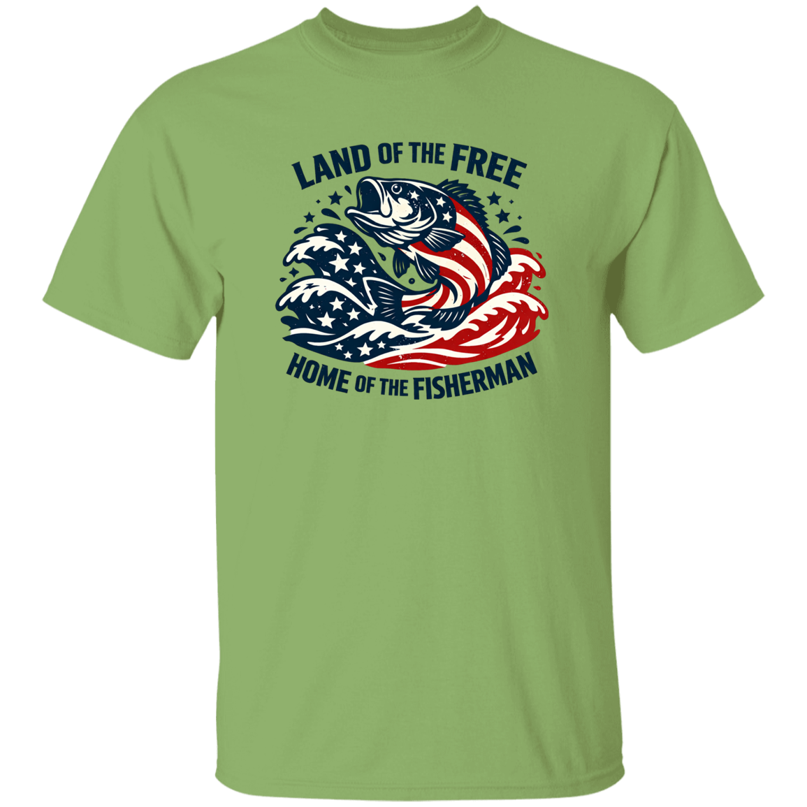 Land of the Free Home Of The Fisherman T-Shirt-kiwi