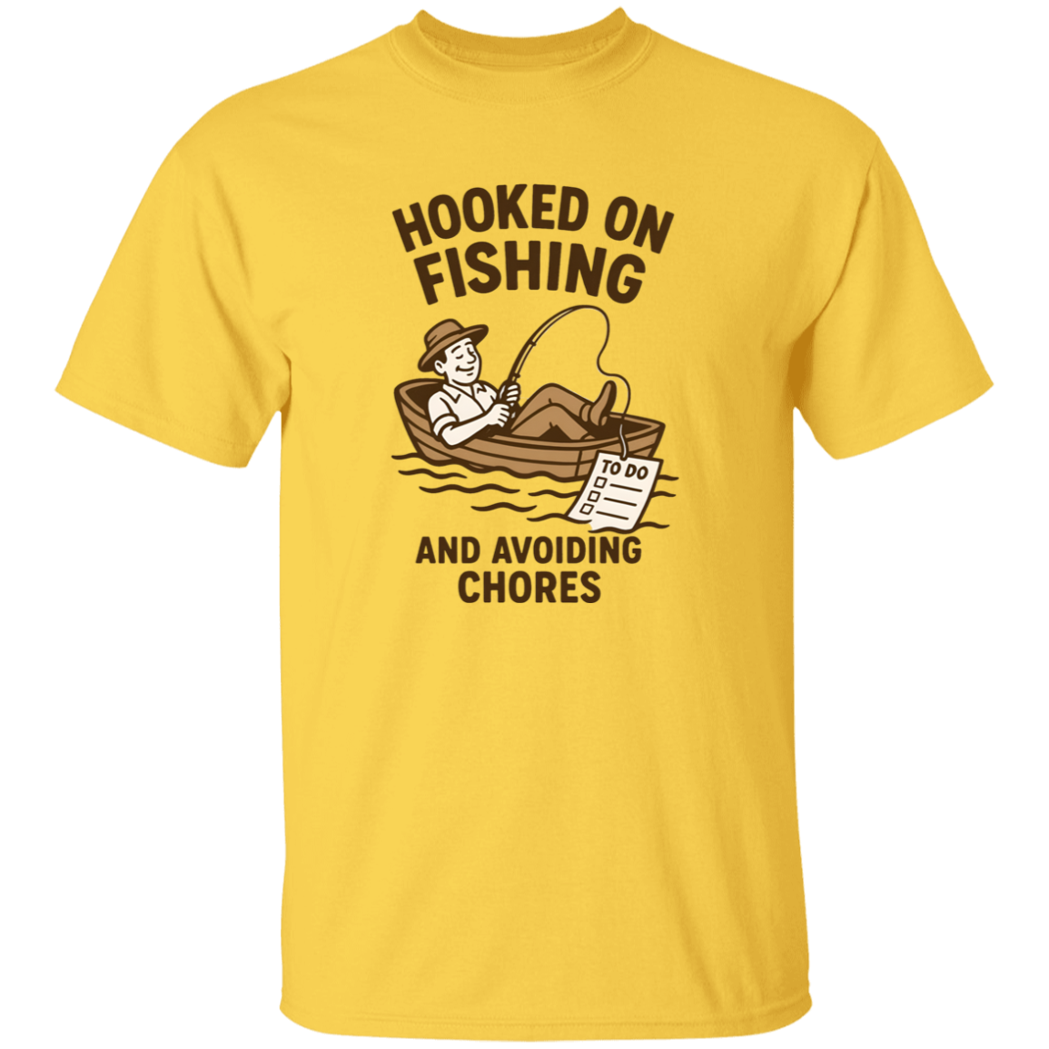 fishing and avoiding chores t shirt daisy
