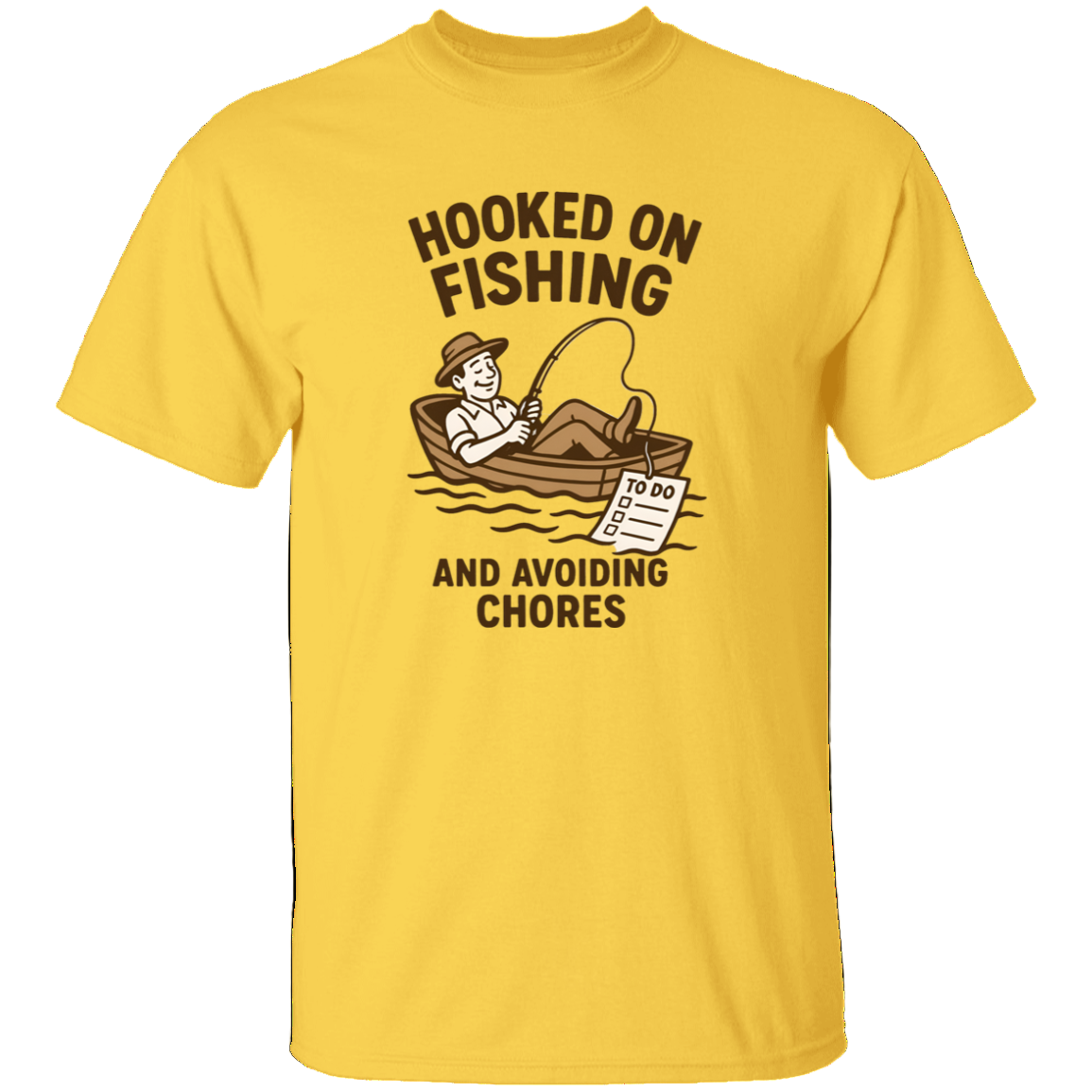 fishing and avoiding chores t shirt daisy
