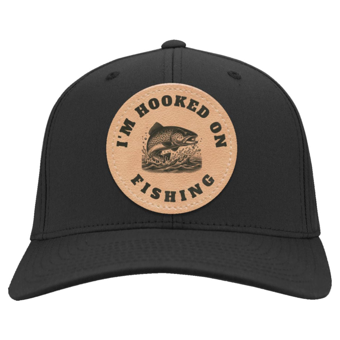 I'm Hooked on Fishing Twill Cap k black