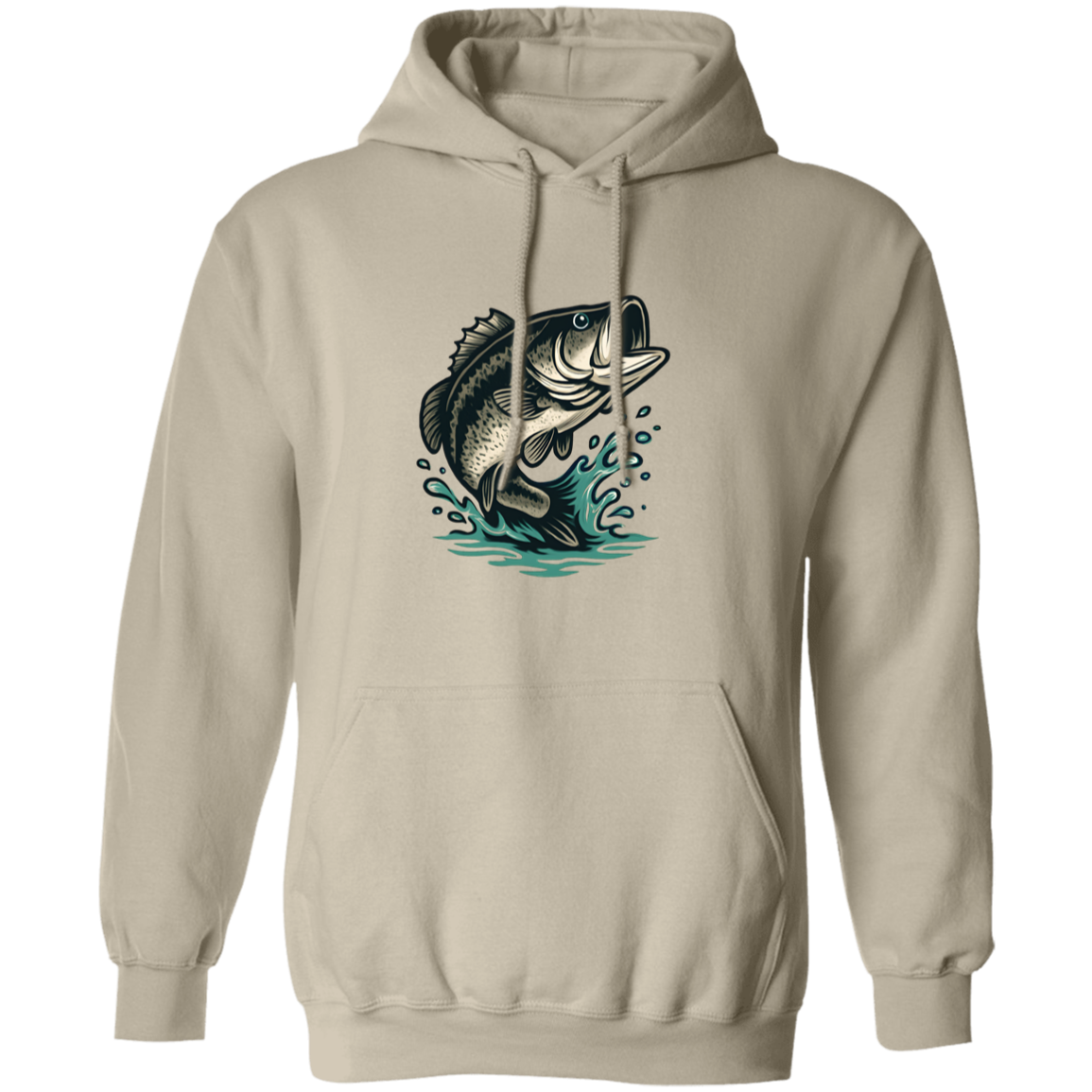 leaping largemouth bass hoodie sand
