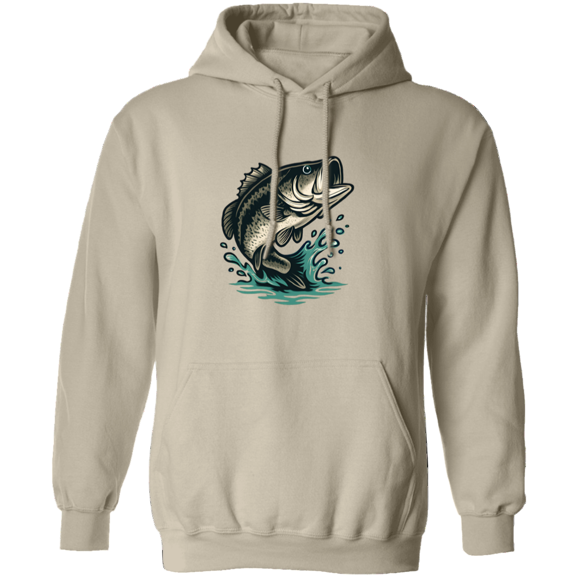 leaping largemouth bass hoodie sand