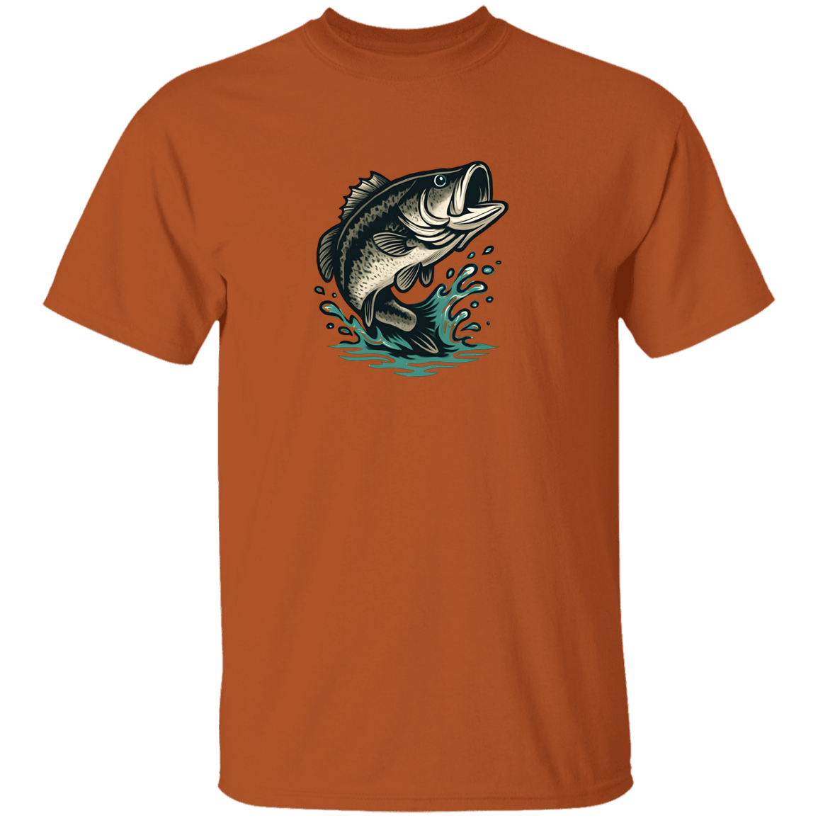 Leaping Largemouth Bass t-shirt texas-orange