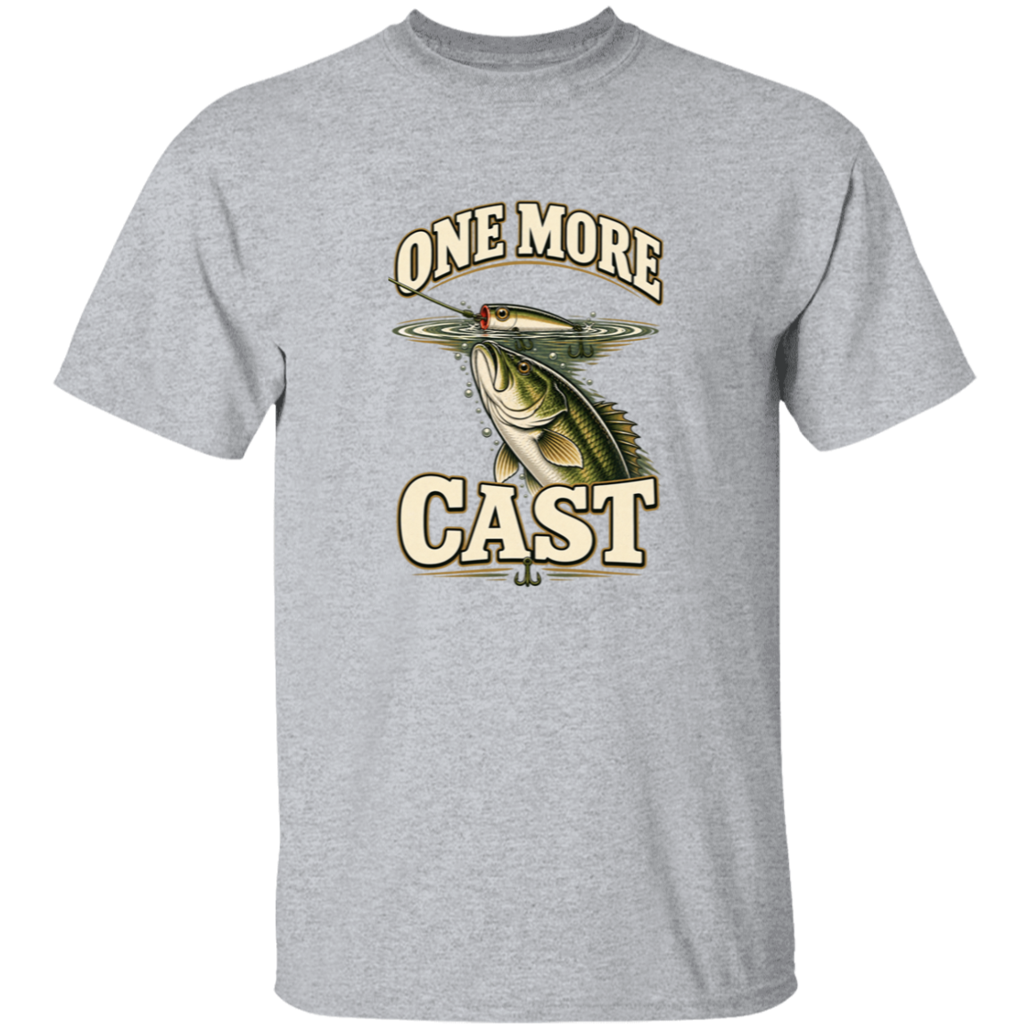 Sport Grey color t-shirt with a saying, One More Cast, for men and women