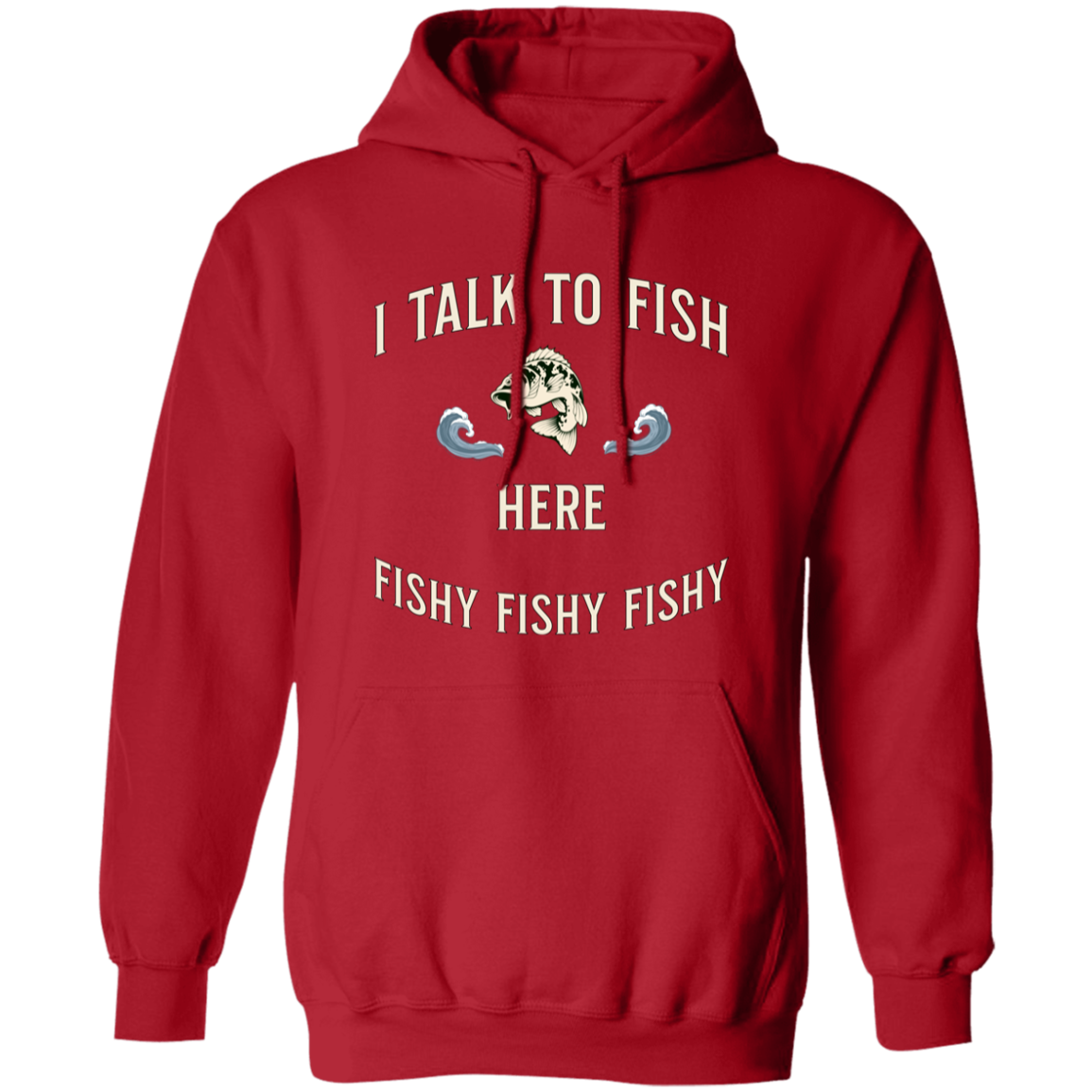Talk to fish hoodie red