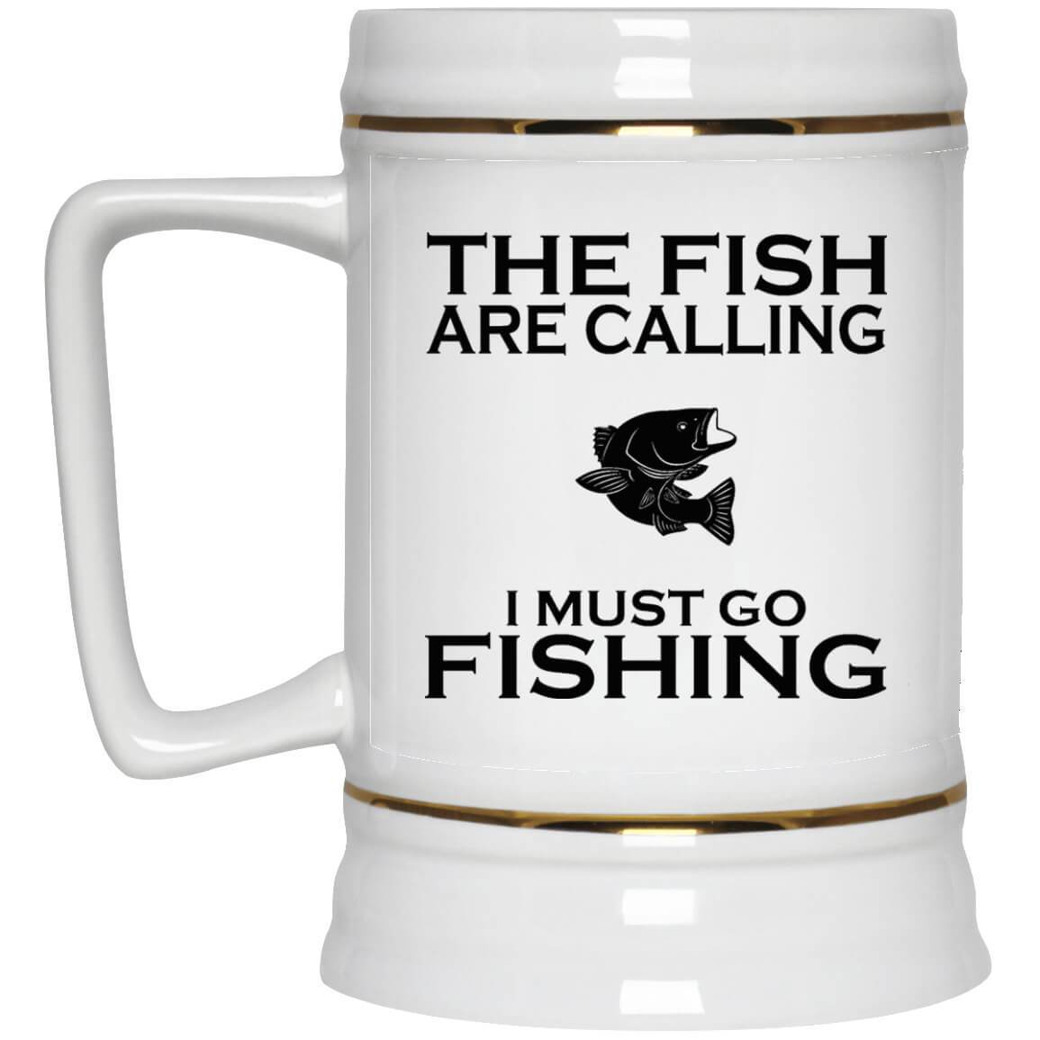 The Fish Are Calling White Beer Stein b