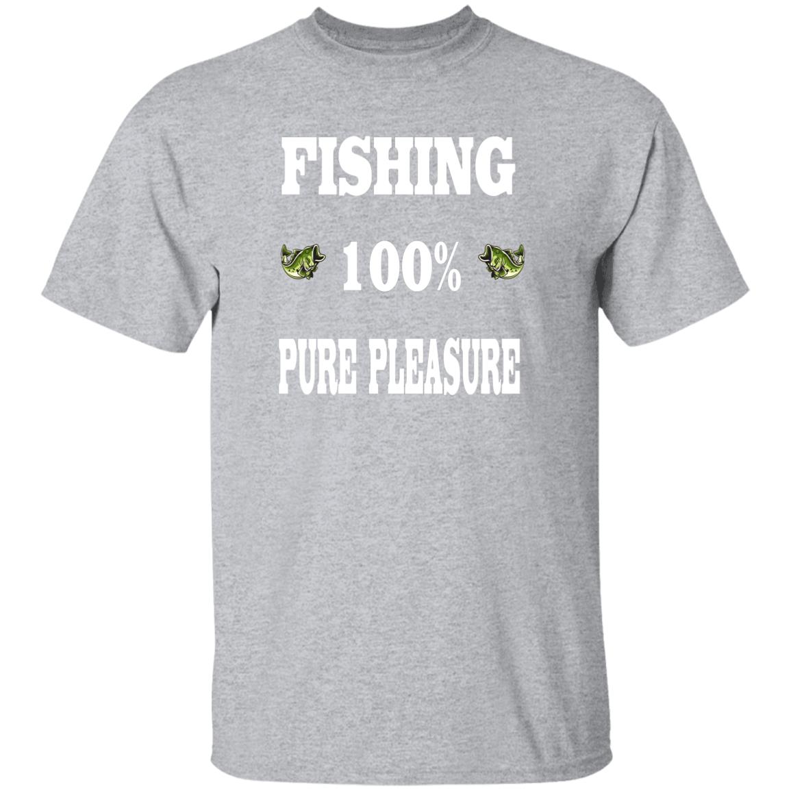 Fishing 100% Pure Pleasure w T-Shirt Sport-grey
