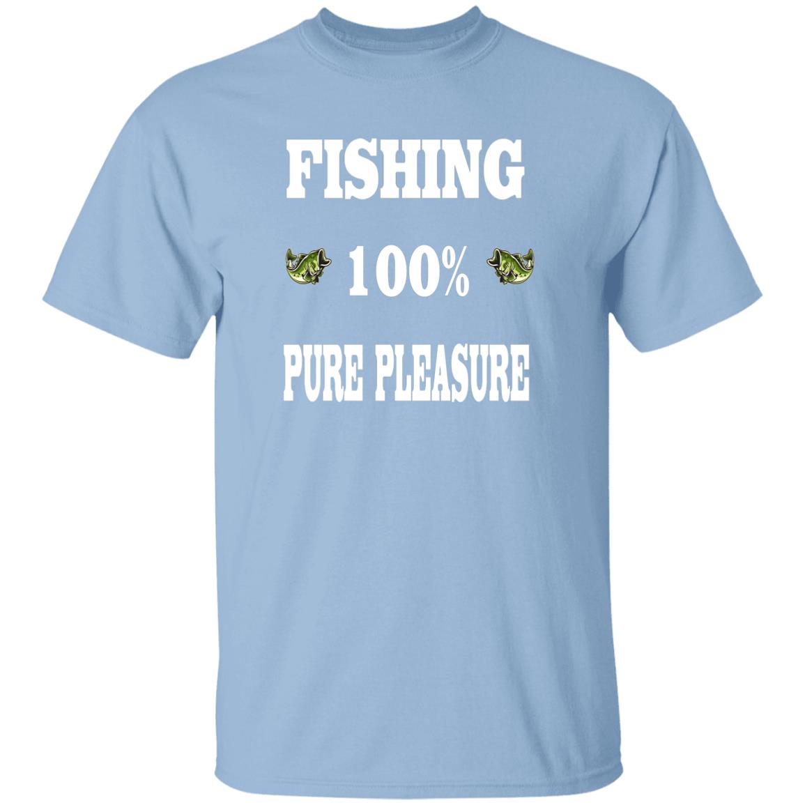 Fishing 100% Pure Pleasure w T-Shirt light-blue