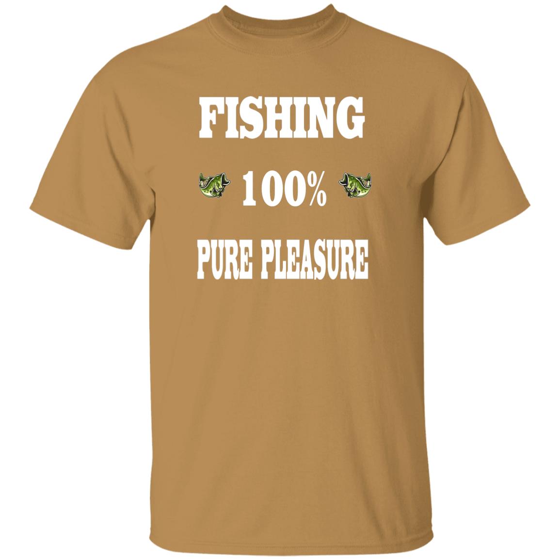 Fishing 100% Pure Pleasure w T-Shirt old-gold