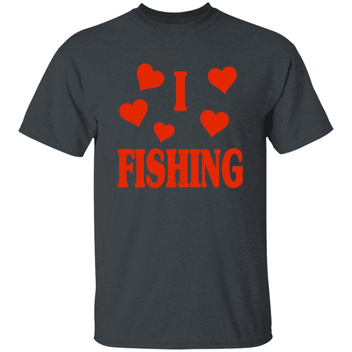 I love fishing t-shirt dark-heather