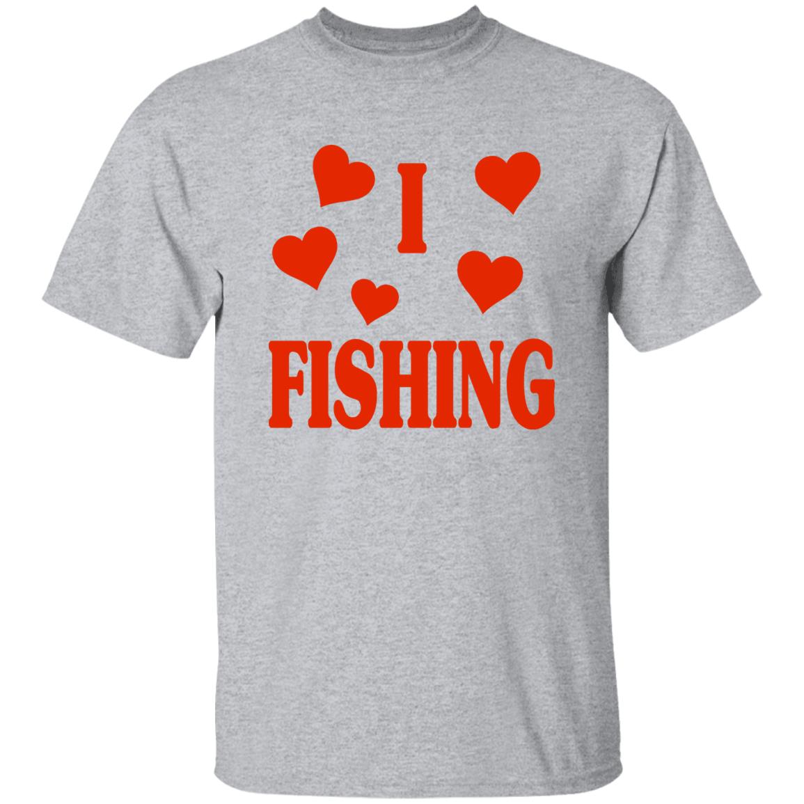 I love fishing t-shirt sport-grey