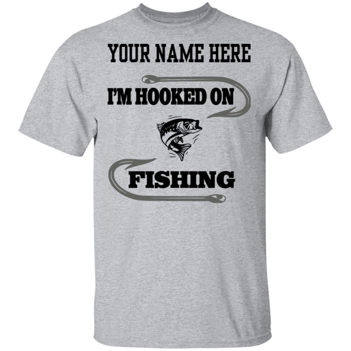 I'm hooked on fishing t-shirt b sport-grey