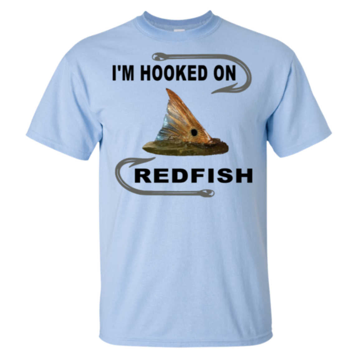 I'm hooked on redfish t-shirt light blue