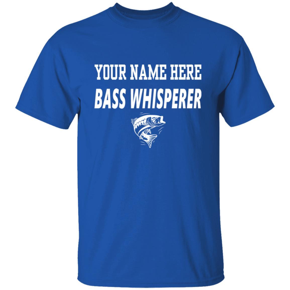 Personalized bass whisperer t shirt w royal