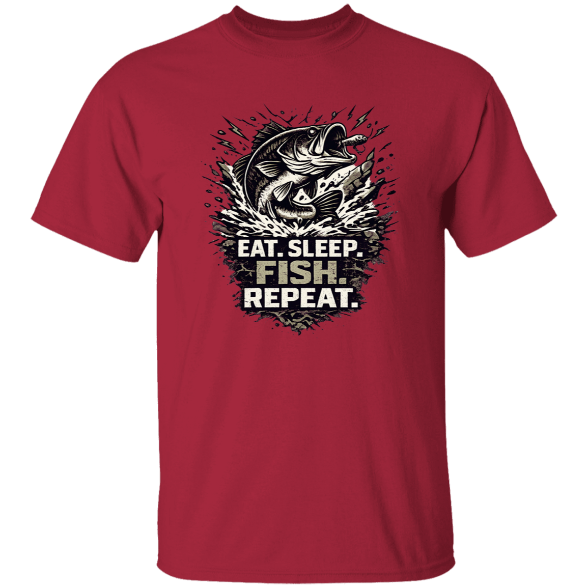 Eat Sleep Fish Repeat T-shirt Cardinal