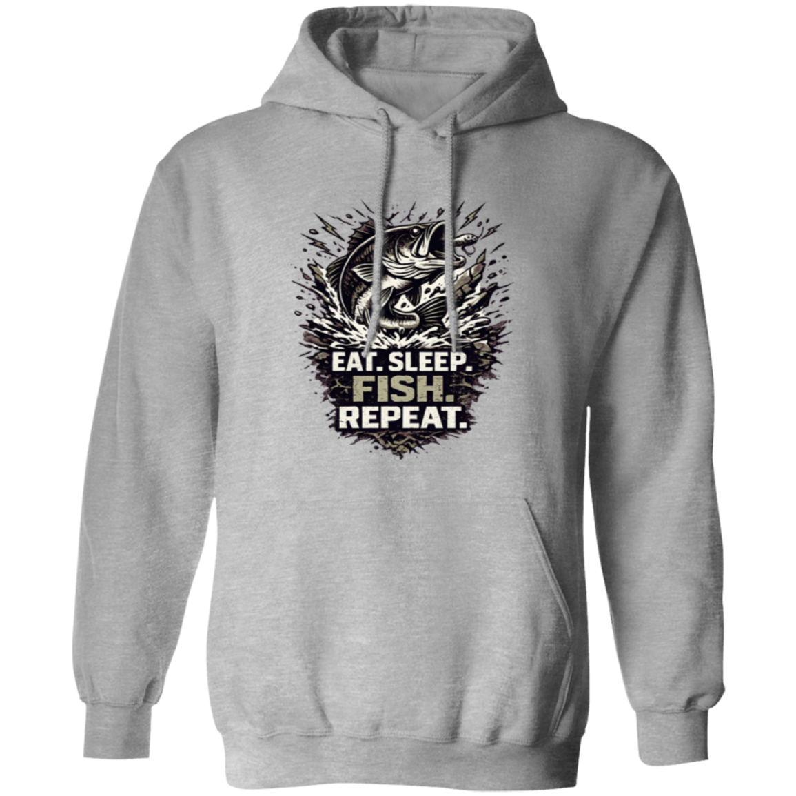 Eat Sleep Fish Repeat hoodie Sport-Grey