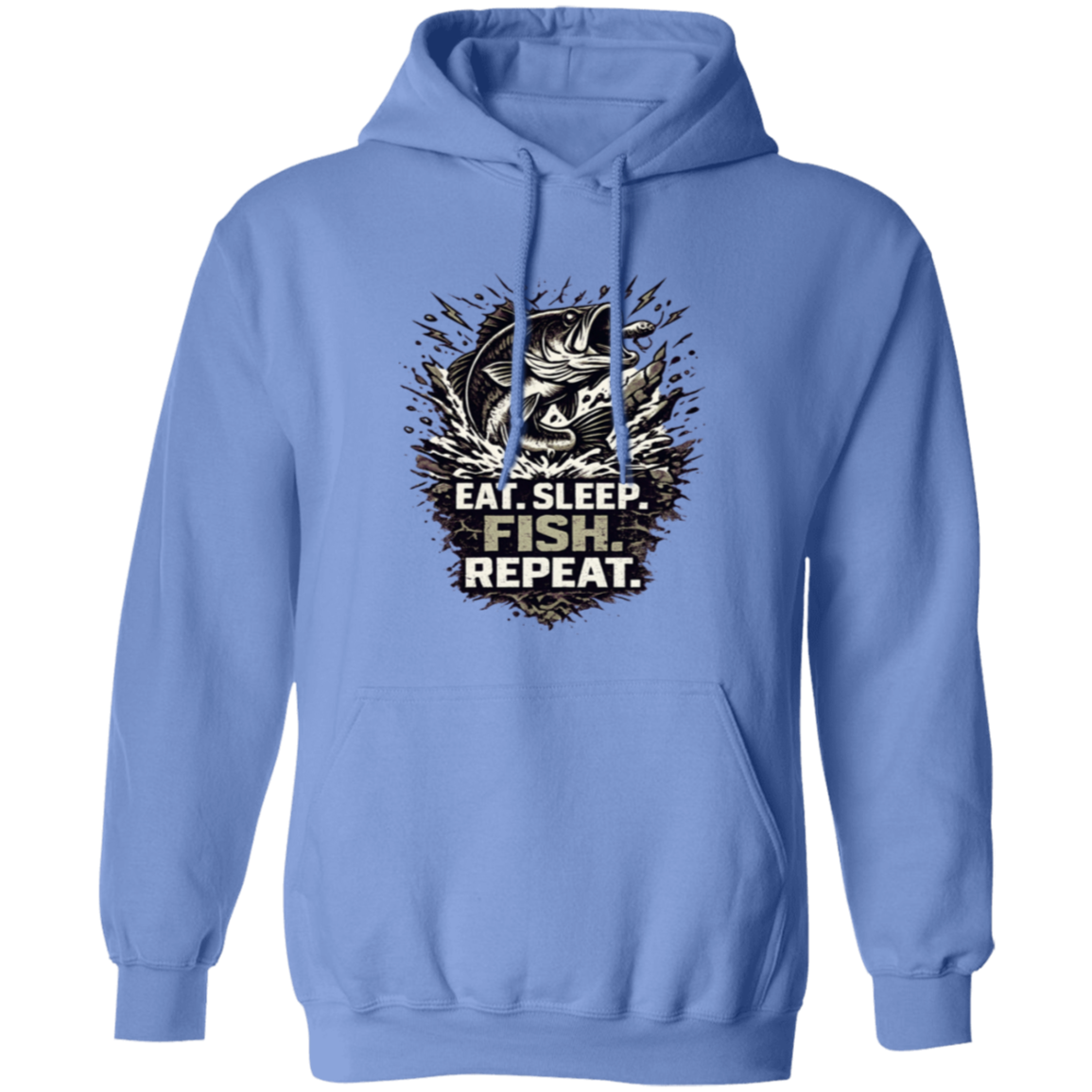 Eat Sleep Fish Repeat hoodie carolina-blue