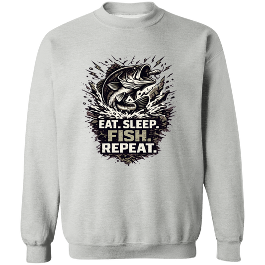 Eat Sleep Fish Repeat sweatshirt Sport-Grey