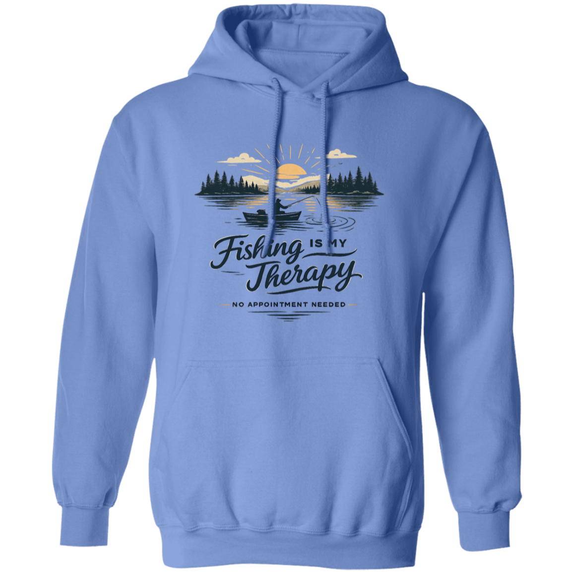 Fishing is my therapy Hoodie Carolina-Blue