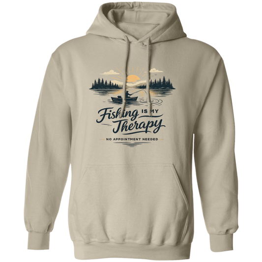 Fishing is my therapy Hoodie Sand