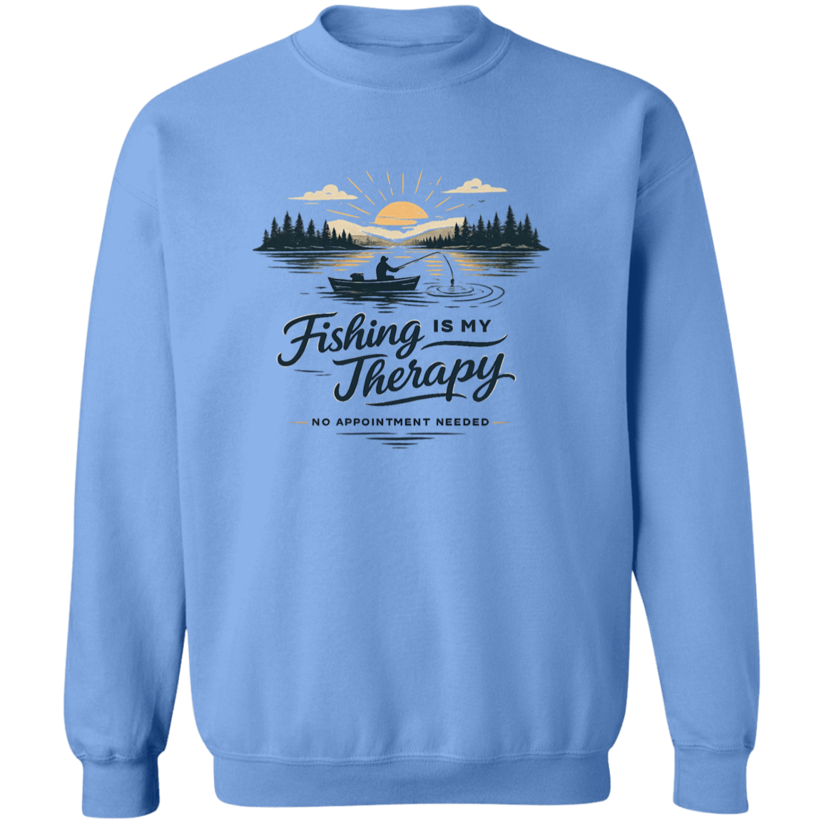 Fishing is my therapy Sweatshirt Carolina-Blue