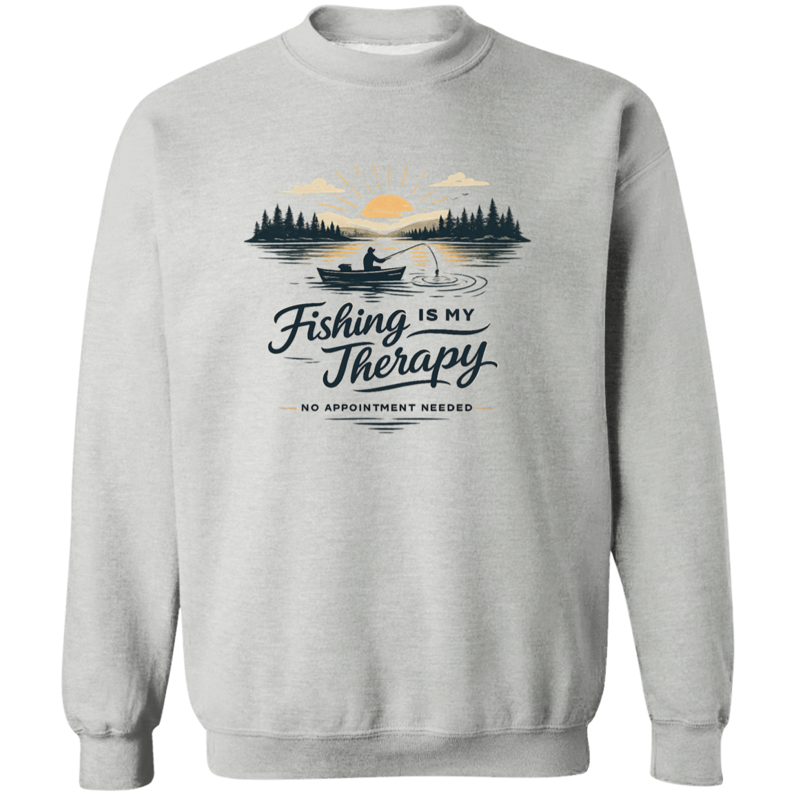 Fishing is my therapy Sweatshirt Sport-Grey