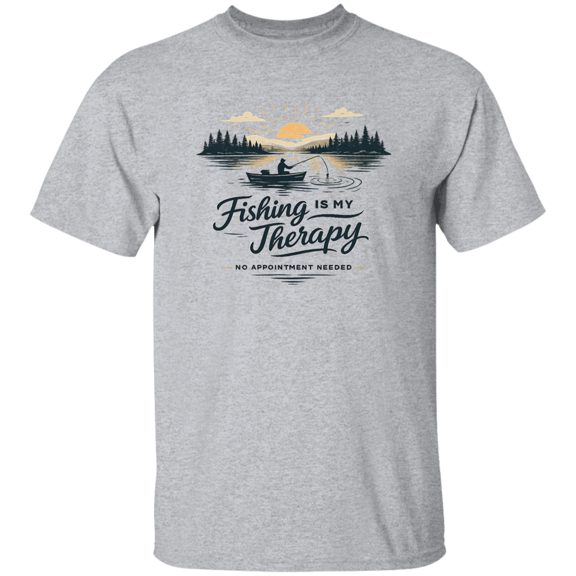 Fishing is my therapy T-shirt Sport-Grey