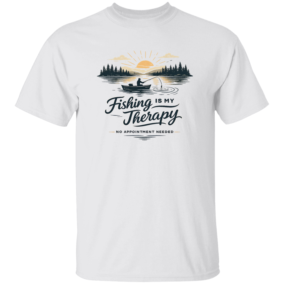 Fishing is my therapy T-shirt White