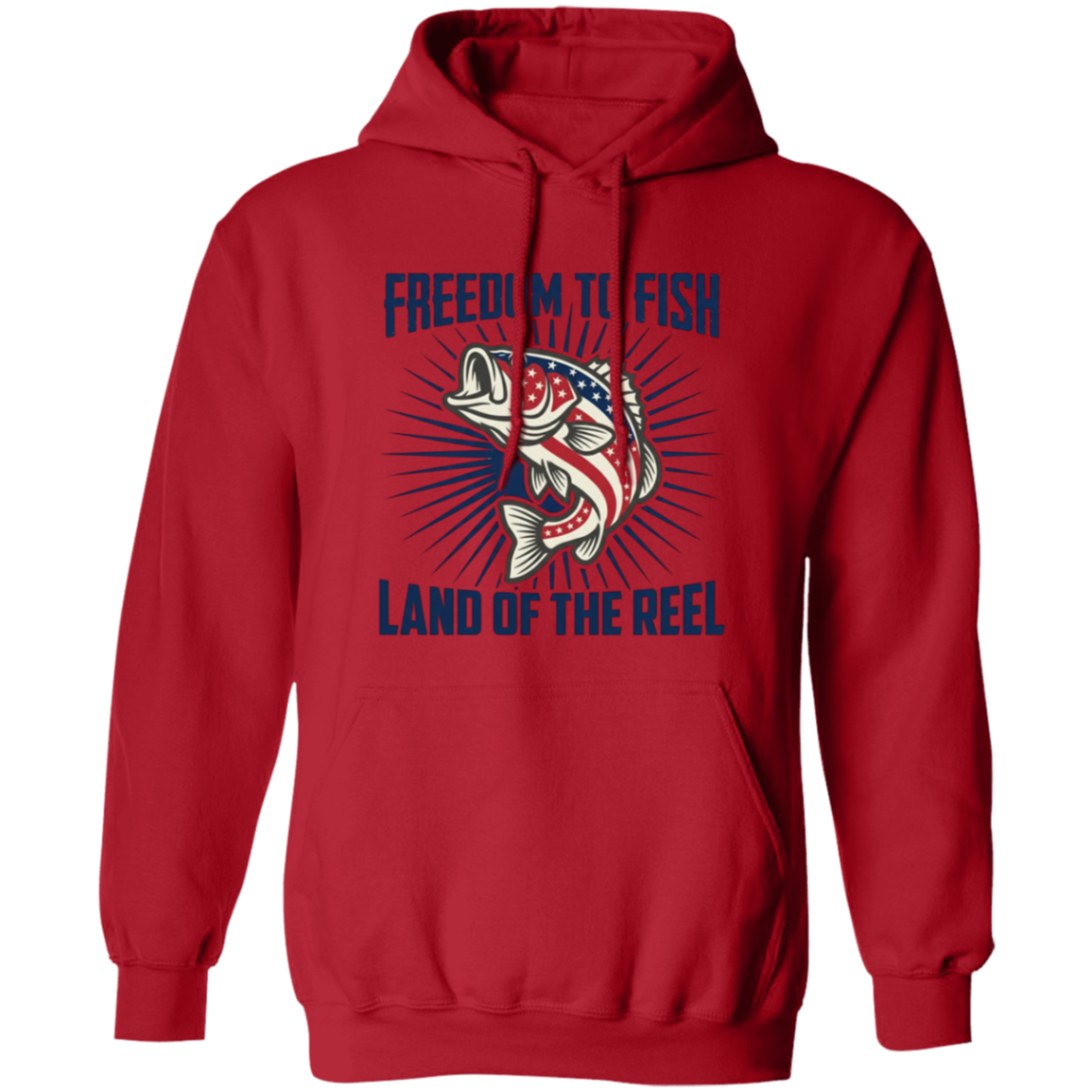 Freedom To Fish Land of The Reel Hoodie Red