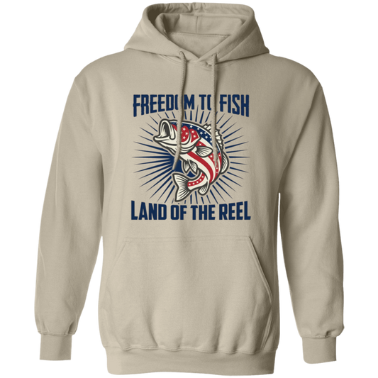 Freedom To Fish Land of The Reel Hoodie Sand