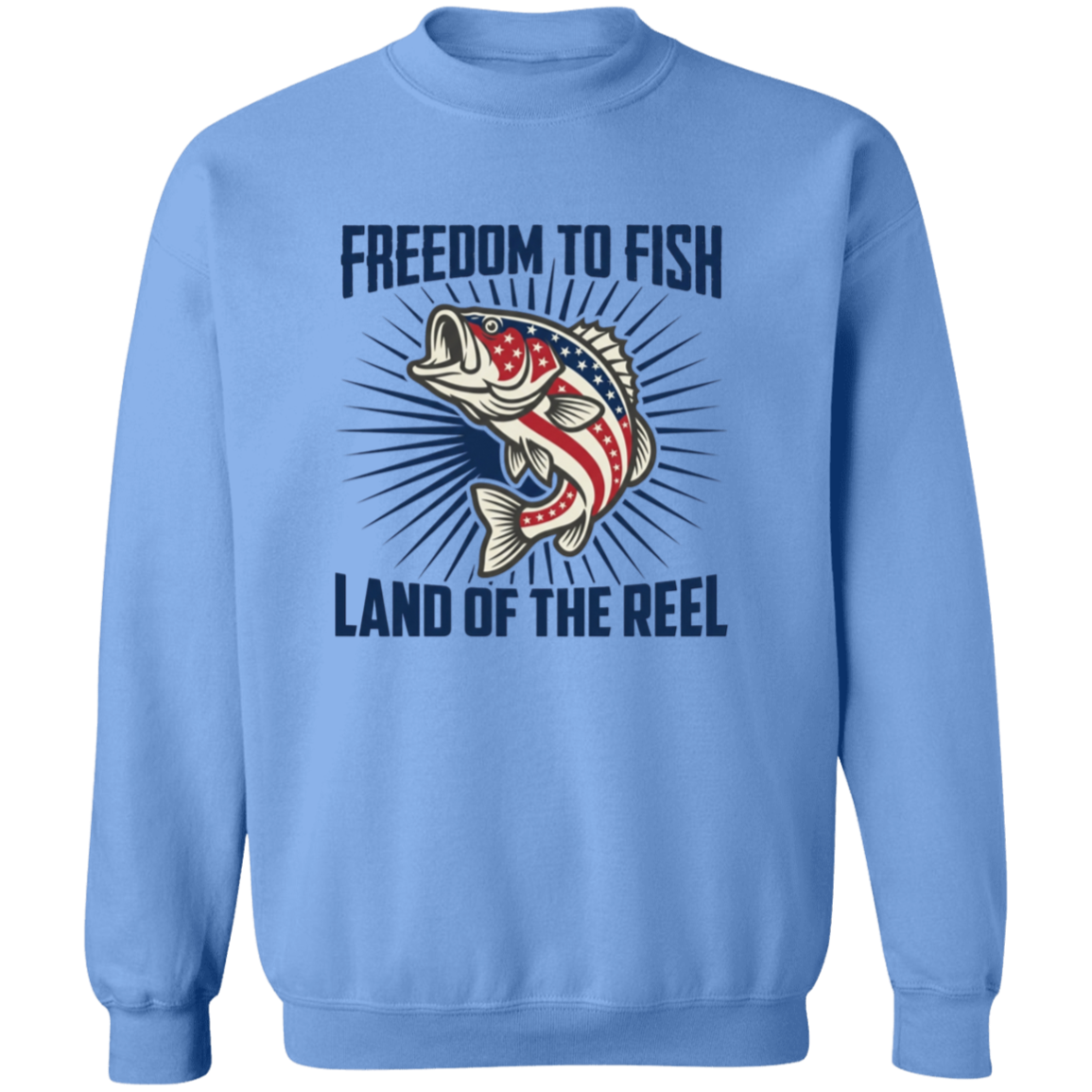 Freedom To Fish Land of The Reel Sweatshirt Carolina-blue