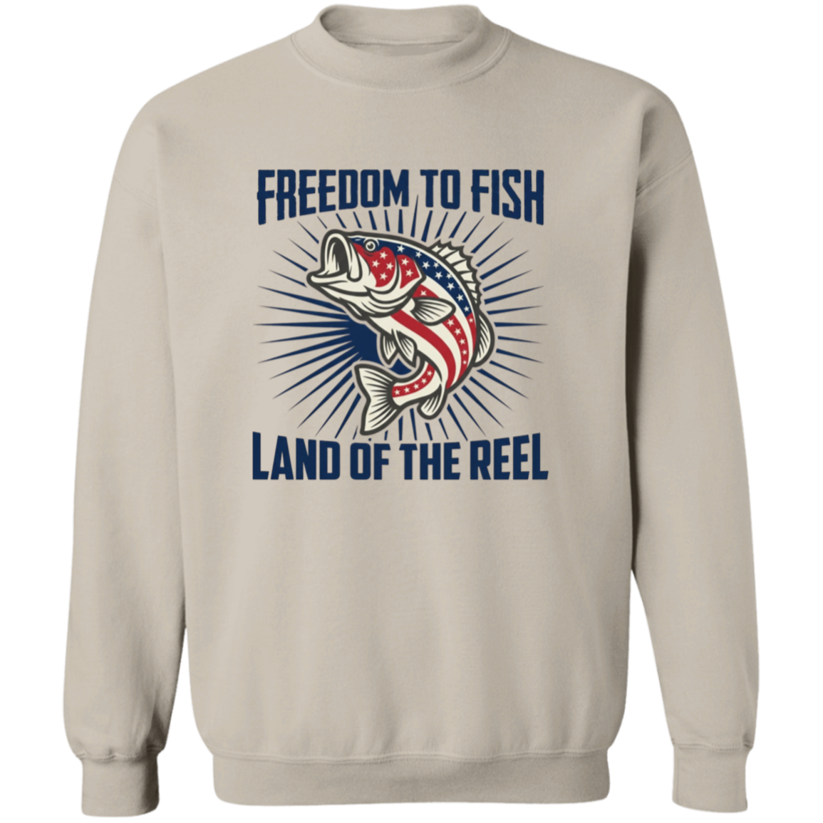 Freedom To Fish Land of The Reel Sweatshirt Sand