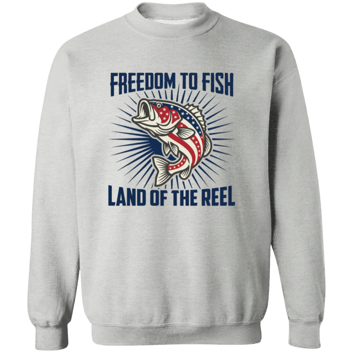 Freedom To Fish Land of The Reel Sweatshirt Sport-Grey