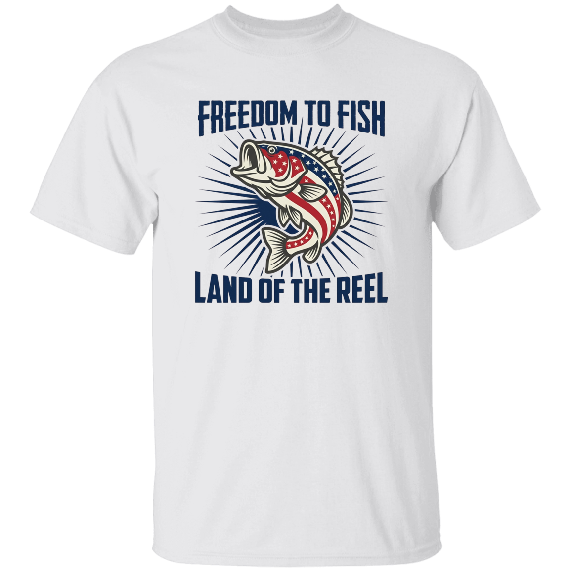 Freedom To Fish Land of The Reel T-Shirt White