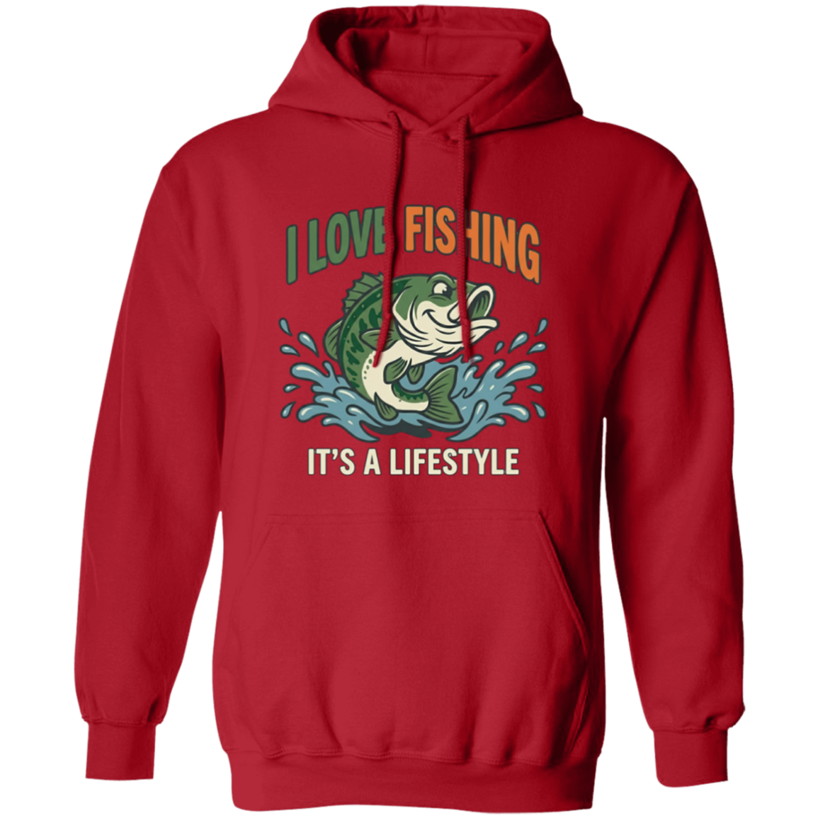 I Love Fishing It's A Lifestyle Hoodie Red