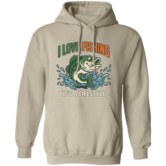 I Love Fishing It's A Lifestyle Hoodie Sand