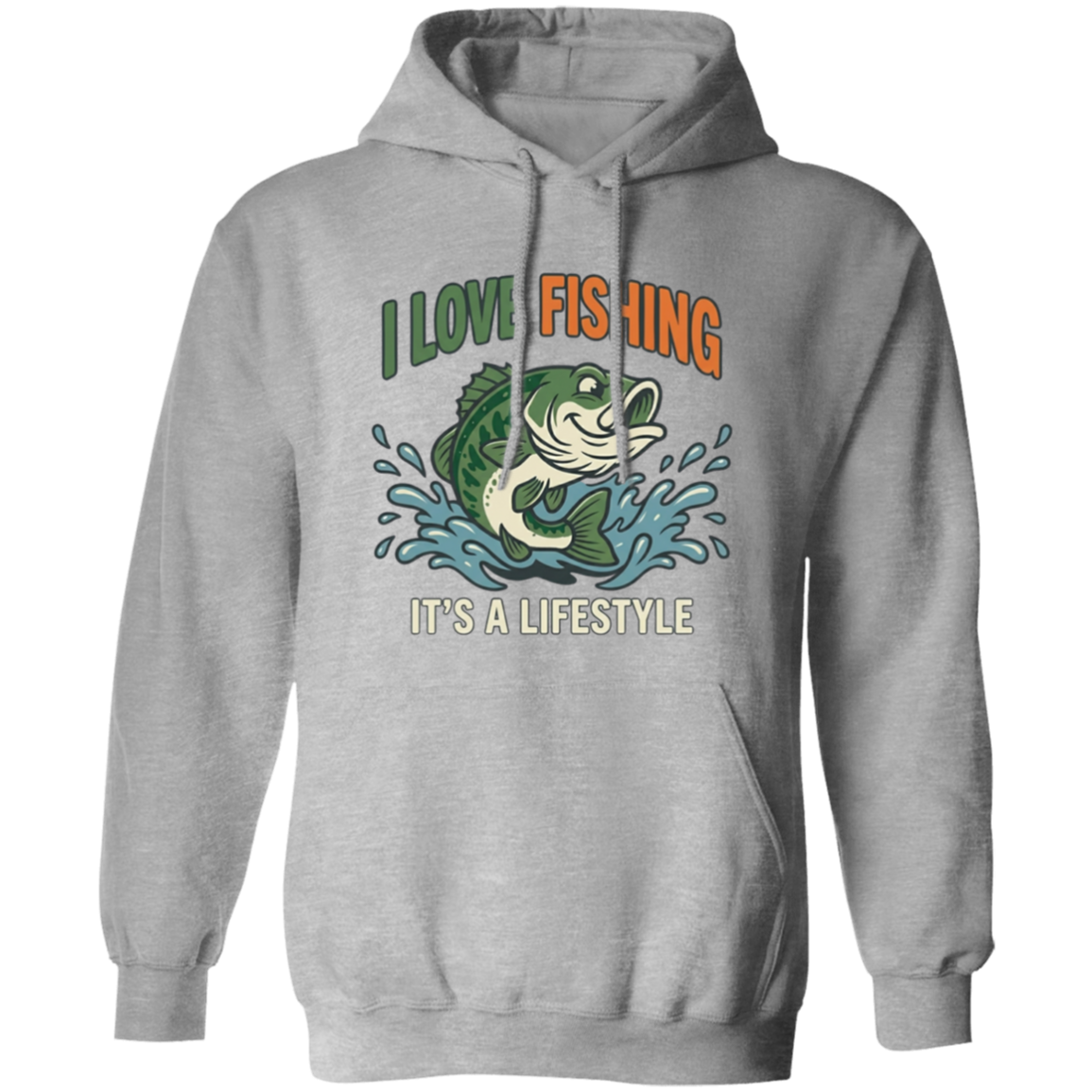 I Love Fishing It's A Lifestyle Hoodie Sport-Grey