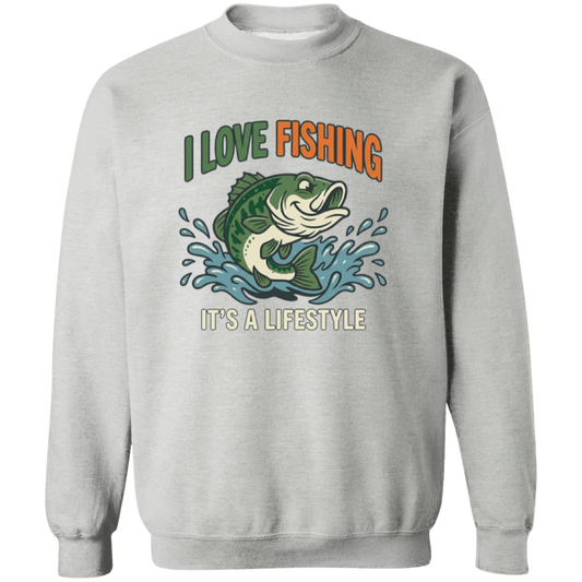 I Love Fishing It's A Lifestyle Sweatshirt Sport-Grey