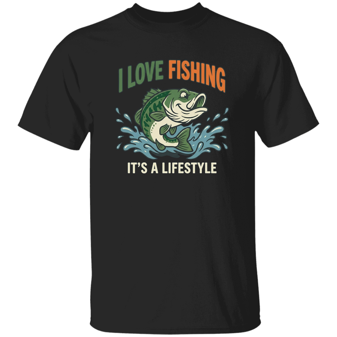I Love Fishing It's A Lifestyle T-shirt Black