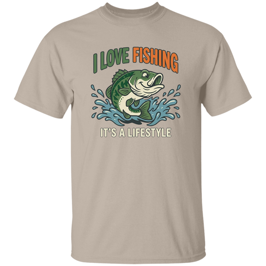 I Love Fishing It's A Lifestyle T-shirt Sand