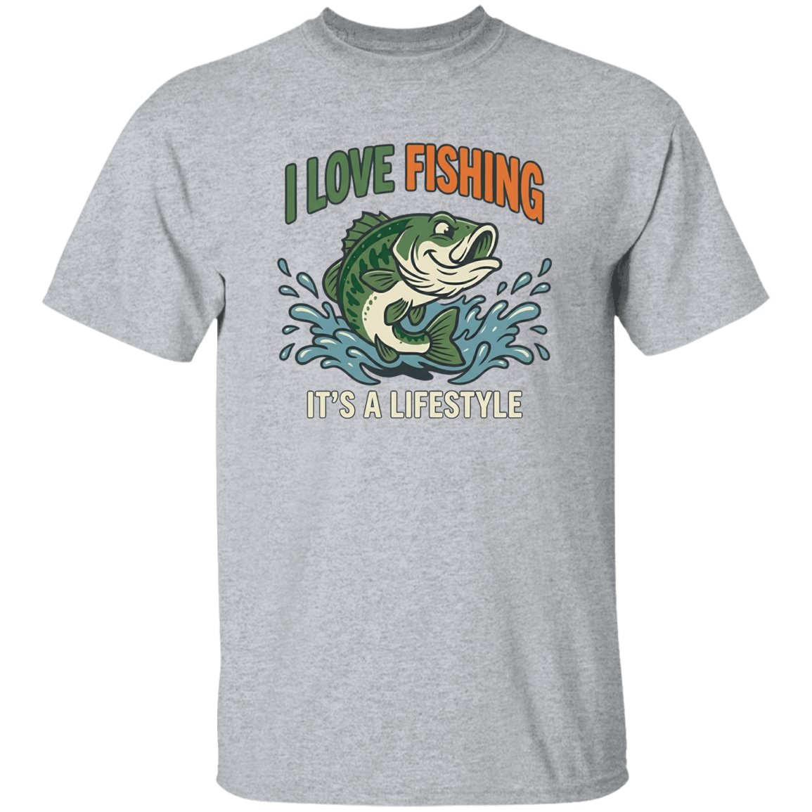 I Love Fishing It's A Lifestyle T-shirt Sport-Grey