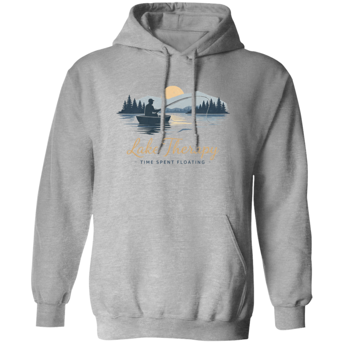 Lake Therapy Time Spent Floating Hoodie Sport-Grey
