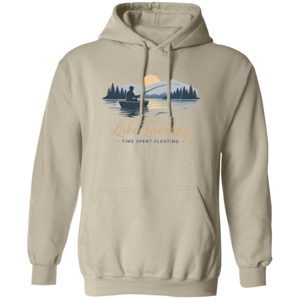 Lake Therapy Time Spent Floating Hoodie sand