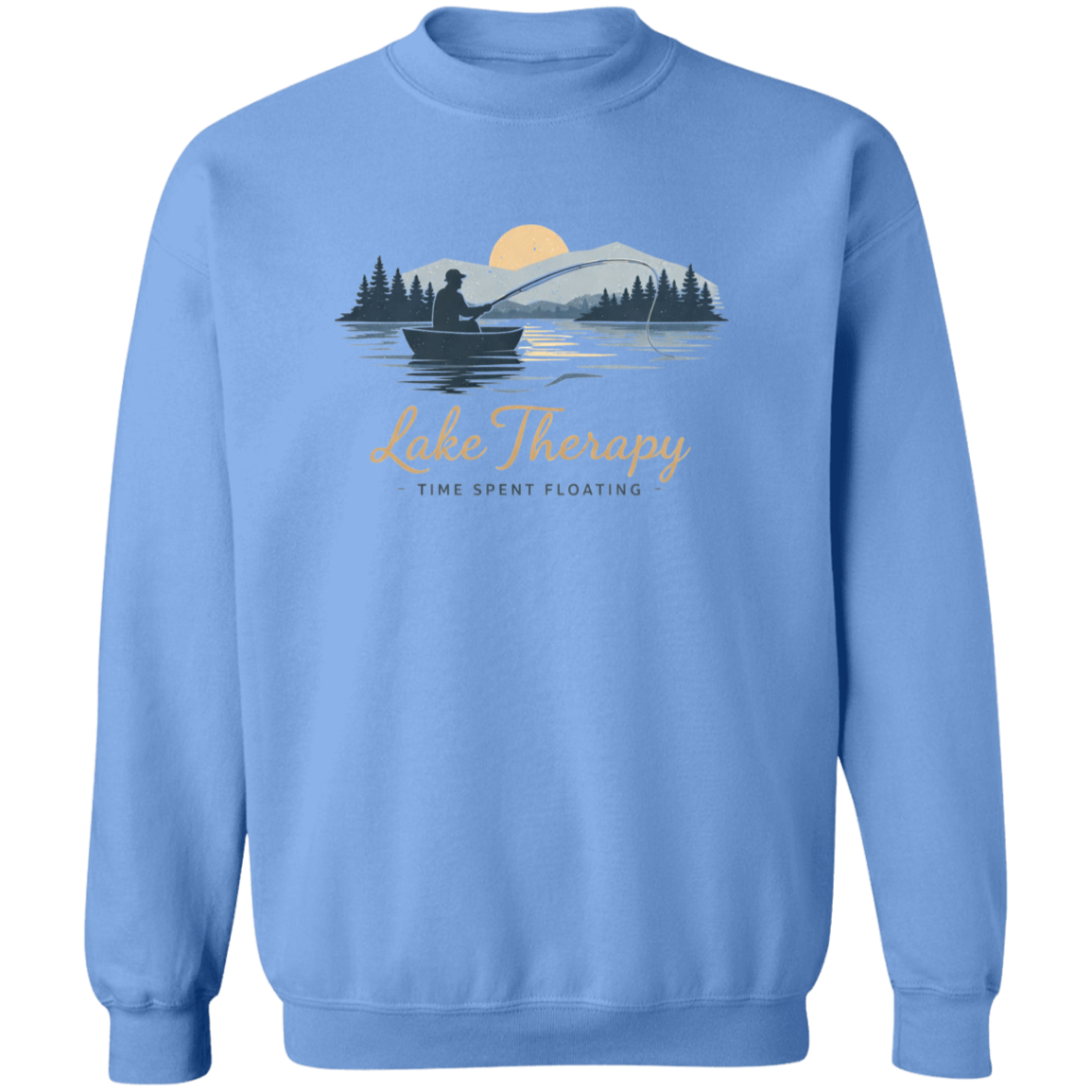 Lake Therapy Time Spent Floating Sweatshirt Carolina-Blue