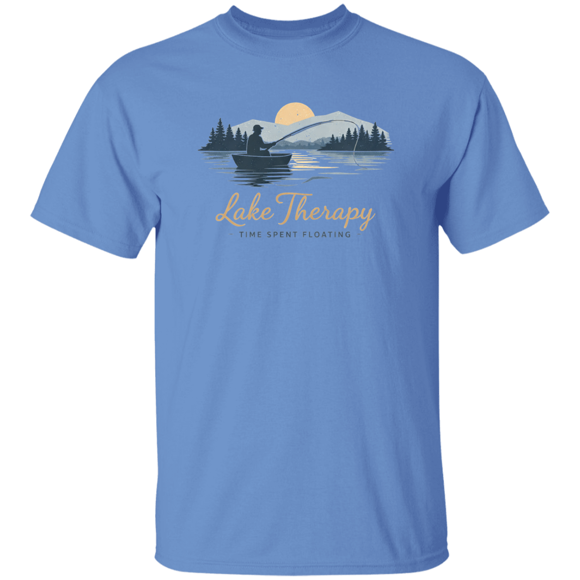 Lake Therapy Time Spent Floating  T-Shirt Carolina-Blue